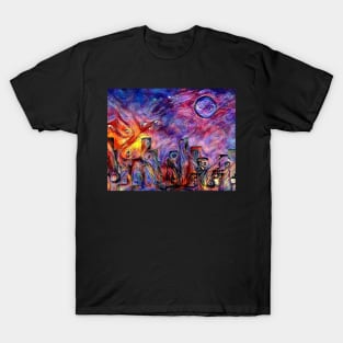 Night city silhouettes T-Shirt